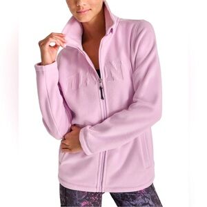 DKNY Sport Women’s Tech Fleece Logo Jacket Pink Lavendar Size L NWT